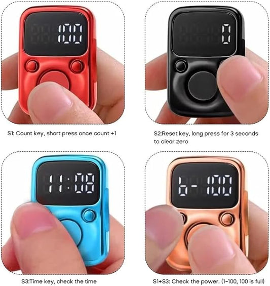 Electric Finger Tally Counter with LED Display: The Ultimate Glow-in-the-Dark Digital Tasbih Zikr Ring