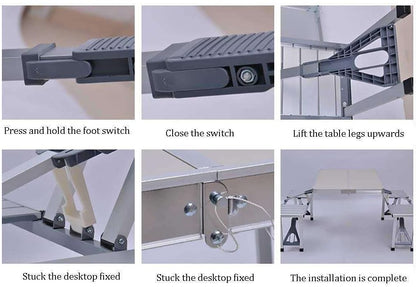 Outdoor Aluminum Alloy Folding Table,chair Portable Picnic Table,ortable One Table and Four Chairs,for Outdoor Camping Barbecue Party,lightweight and...