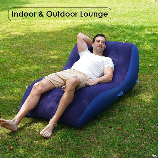 style inflatable chaise lounge chair pvc frame