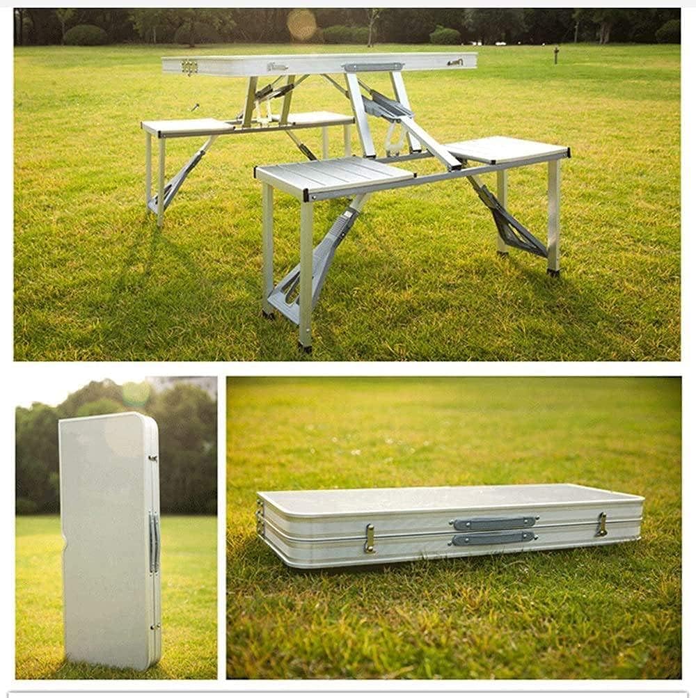 Outdoor Aluminum Alloy Folding Table,chair Portable Picnic Table,ortable One Table and Four Chairs,for Outdoor Camping Barbecue Party,lightweight and...