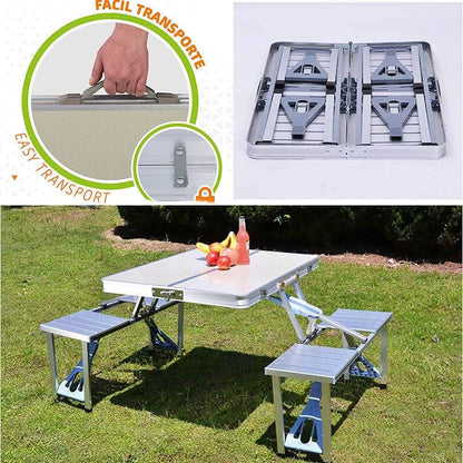 Outdoor Aluminum Alloy Folding Table,chair Portable Picnic Table,ortable One Table and Four Chairs,for Outdoor Camping Barbecue Party,lightweight and...